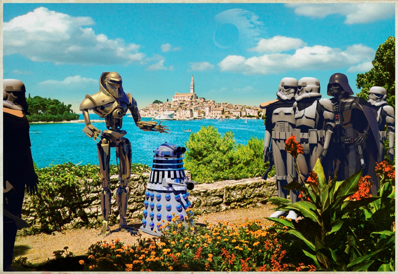 Illustration for article titled These Vintage Postcards Were Invaded By Aliens